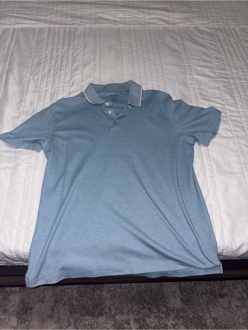 Van Heusen Light Blue Polo Shirt with Contrast Collar